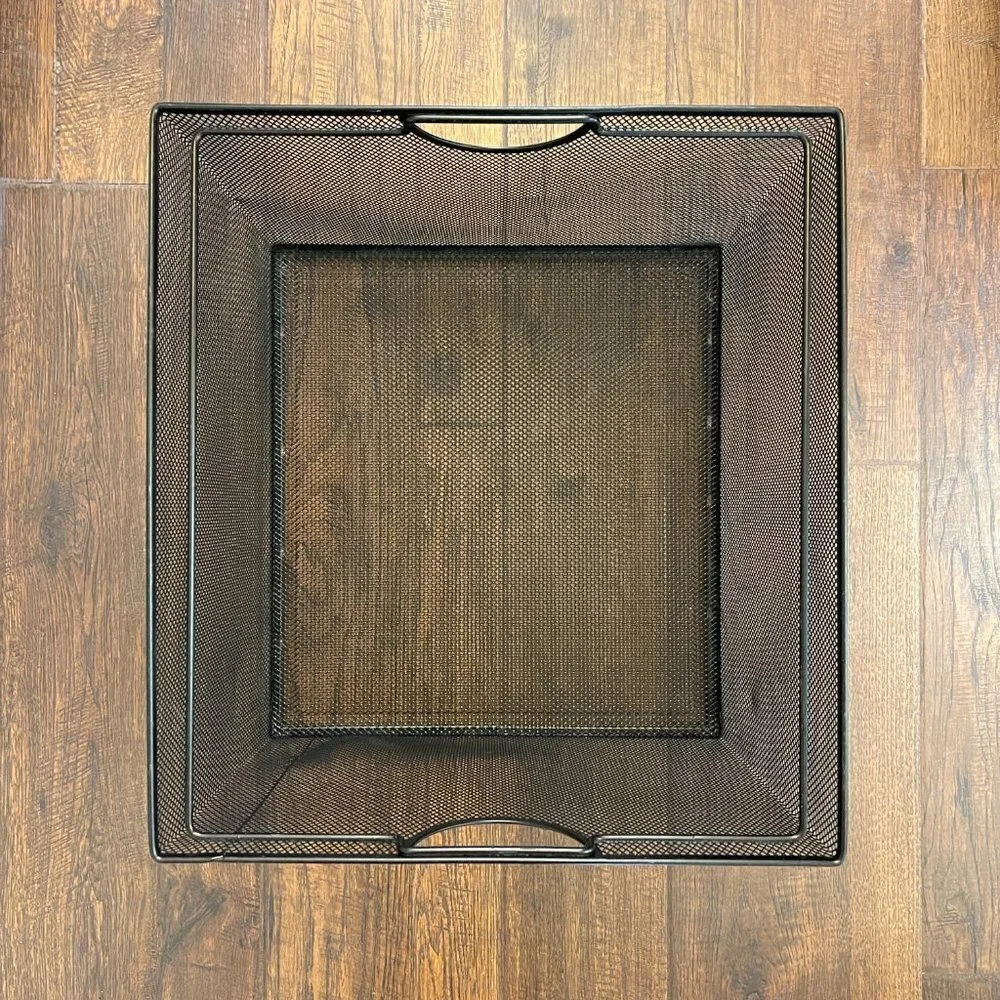 Black Mesh Crate File Organizer Box